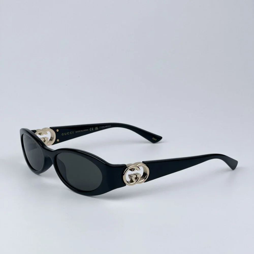 Gucci Men Black Grey Oval BRAND NEW Sunglasses GG1660S 001